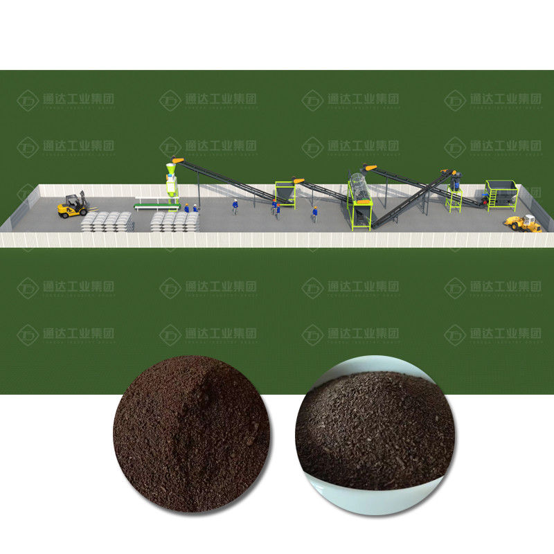 Đường dây sản xuất bột phân bón hữu cơ để xử lý phân gia súc gia cầm và chất thải đô thị